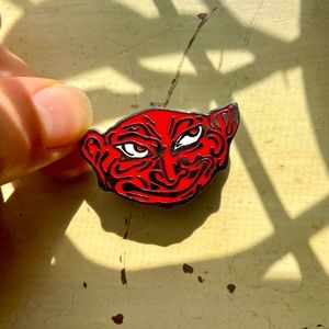 Original PRIMUS Desaturating Seven Red Goblin Enamel double pin back button
